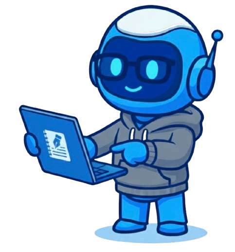 Mascotte CodeAlchemy - Robot représentant l'expertise en développement et l'innovation technologique